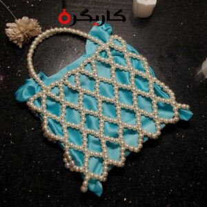 Elegant Sky Blue Pearl Potli Bag – Designer Wedding & Party Pouch | Karigra