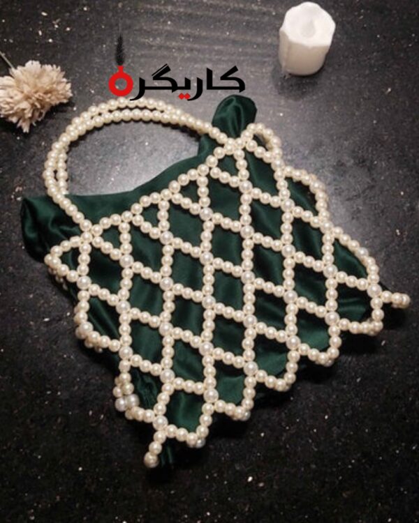 Elegant Dark Green Pearl Potli Bag – Designer Wedding & Party Pouch | Karigra