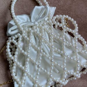 Elegant White Pearl Potli Bag – Designer Wedding & Party Pouch | Karigra