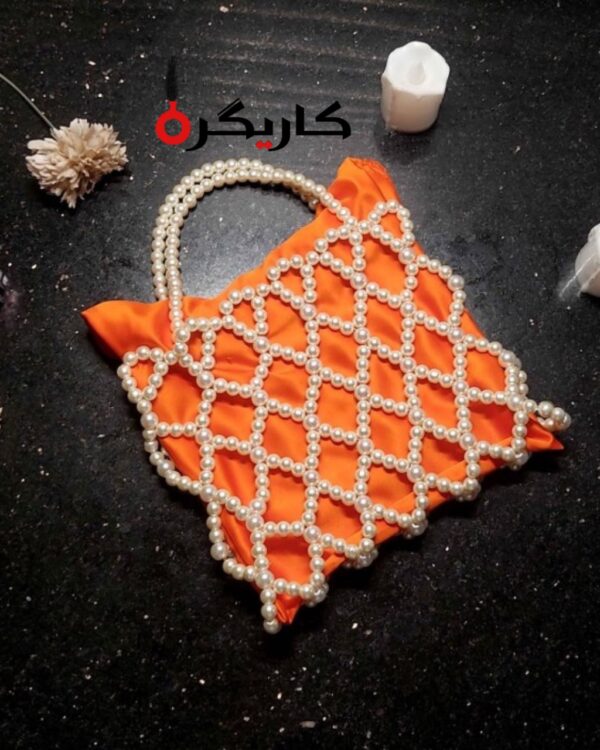 Elegant Orange Pearl Potli Bag – Designer Wedding & Party Pouch | Karigra