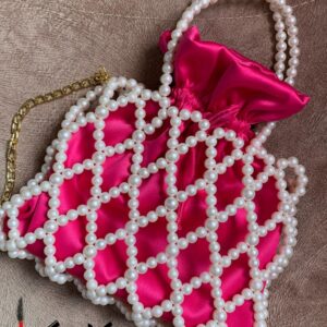 Elegant Pink Pearl Potli Bag – Designer Wedding & Party Pouch | Karigra