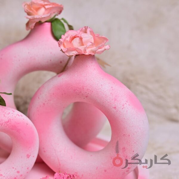 Abstract Pink Donut Vase (Set of 5) Without Flowers | Karigra - Image 2