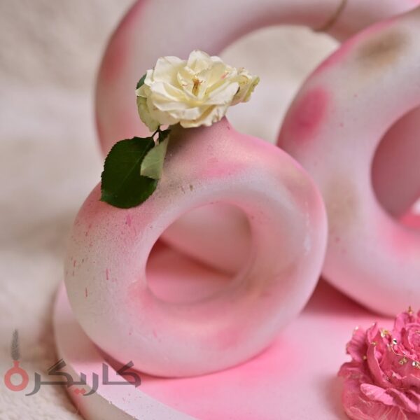 Abstract Pink Golden Donut Vase (Set of 5) Without Flowers | Karigra - Image 3