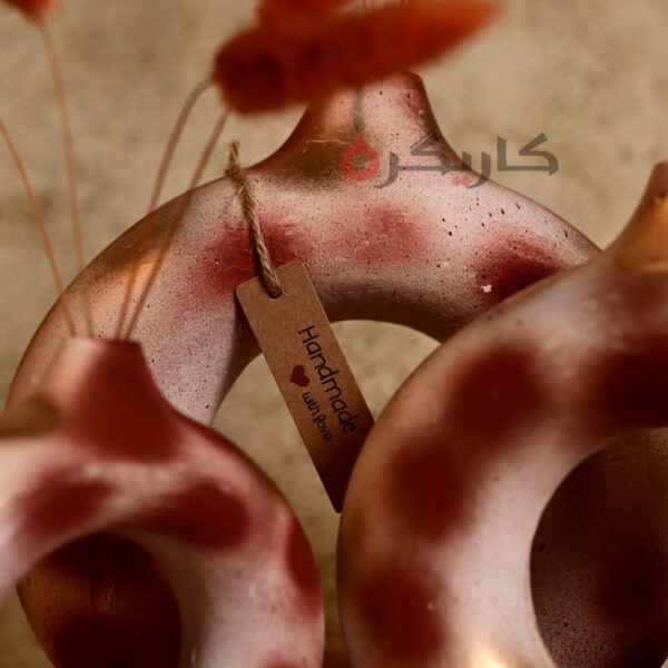 Abstract White and Brown Donut Vase (Set of 5) Without Flowers | Karigra - Image 4
