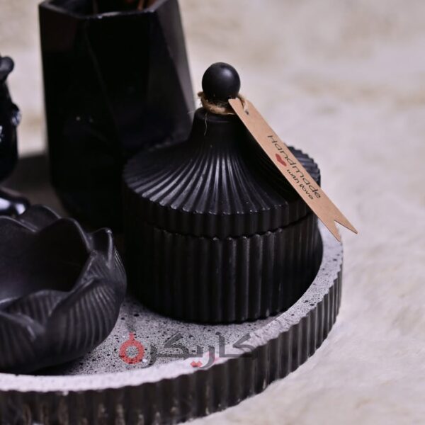 Elegant Abstract Black Home Decor (Set of 5) Without Flowers | Karigra - Image 2