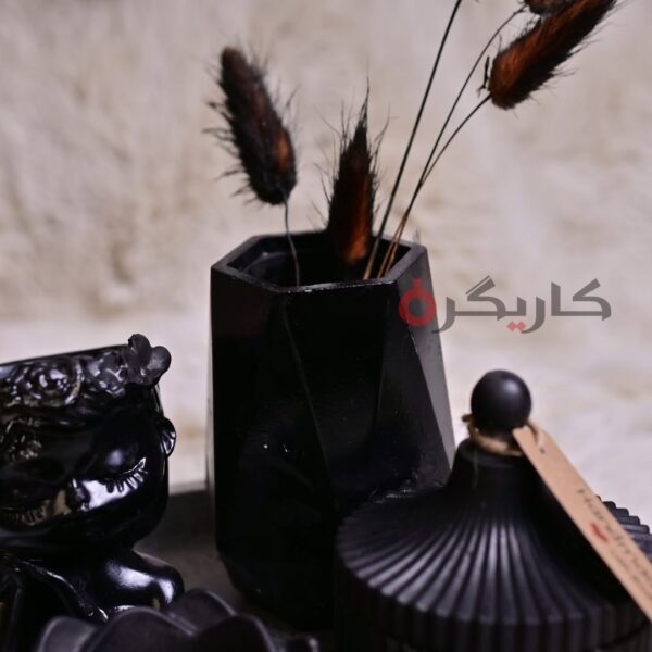Elegant Abstract Black Home Decor (Set of 5) Without Flowers | Karigra - Image 4