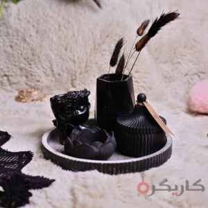 Elegant Abstract Black Home Decor (Set of 5) Without Flowers | Karigra