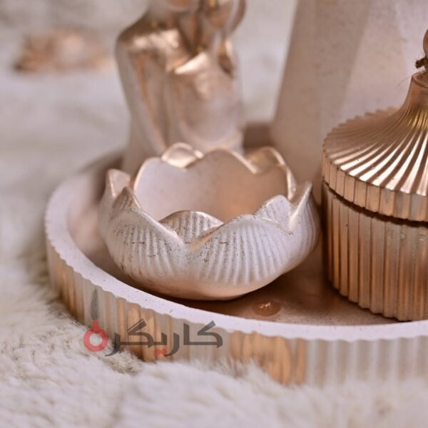 Elegant Golden White Home Decor (Set of 5) | Karigra - Image 3
