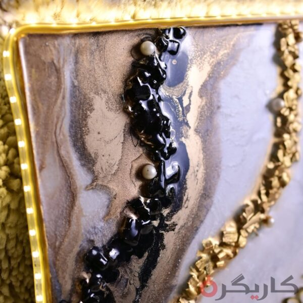 Elegant Golden White and Black Resin Art Surah Nas | Karigra - Image 3