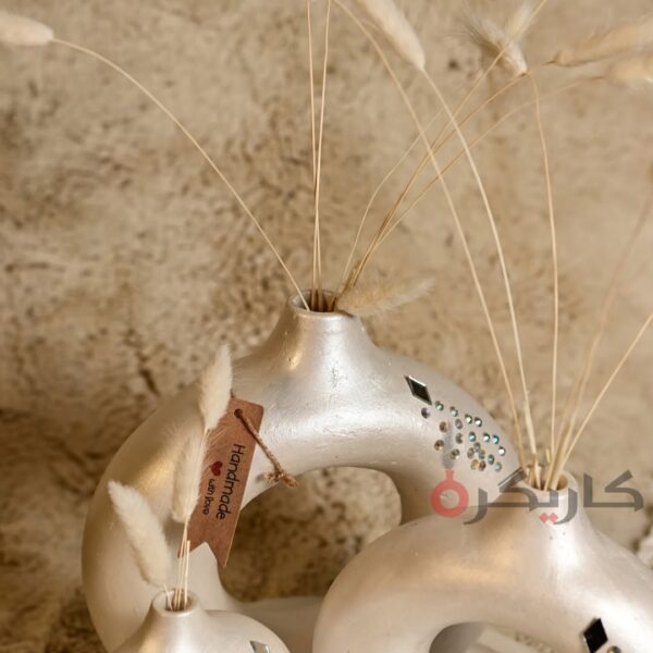 Elegant Modern Satin White Donut (Set of 5) Embellished with Stones and Mirrors | Karigra - Image 4