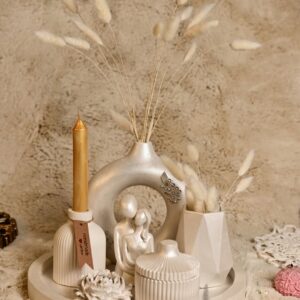 Elegant Modern Satin White home Decor (Set of 7) Without Flowers | Karigra