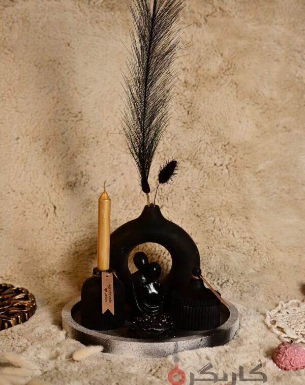 Elegant Modern Black Home Decor (Set of 7) Without Flowers | Karigra