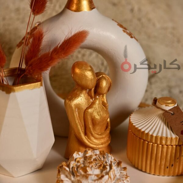 Elegant Modern Golden White Home Decor (Set of 7) Without Flowers | Karigra - Image 2