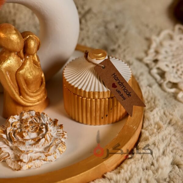 Elegant Modern Golden White Home Decor (Set of 7) Without Flowers | Karigra - Image 3