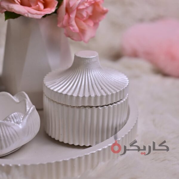 Elegant Soft White Satin Home Decor (Set of 5) Without Flowers | Karigra - Image 2