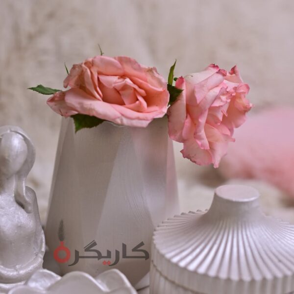 Elegant Soft White Satin Home Decor (Set of 5) Without Flowers | Karigra - Image 4