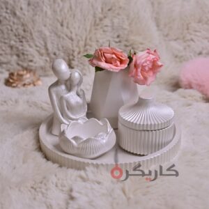 Elegant Soft White Satin Home Decor (Set of 5) Without Flowers | Karigra