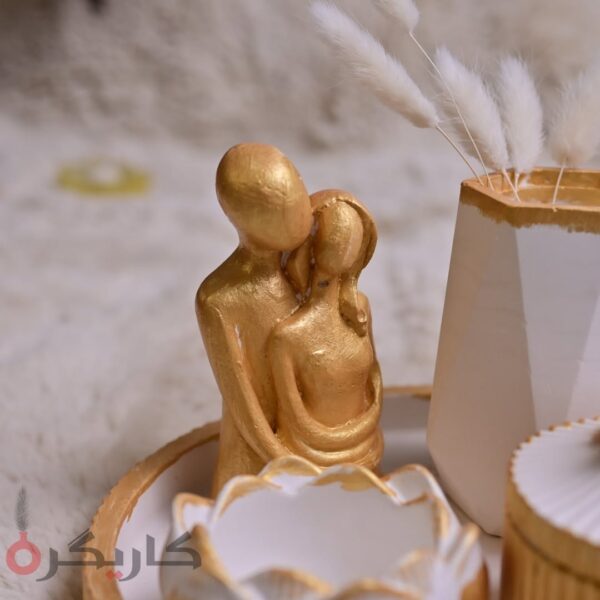 Elegant White Golden Home Decor (Set of 5) Without Flowers | Karigra - Image 4