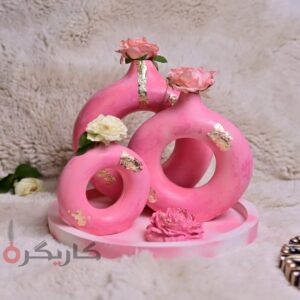 Pink Golden Donut Vase (Set of 5) Without Flowers | Karigra