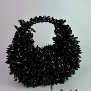 Handmade Beaded Handbags – Luxury Elegant Floral Bead Designs in Black & White Color Combinations