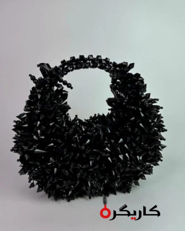 Handmade Beaded Handbags – Luxury Elegant Floral Bead Designs in Black & White Color Combinations