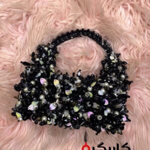 Handmade Beaded Handbags – Luxury Elegant Floral Bead Designs in Black & White Color Combinations