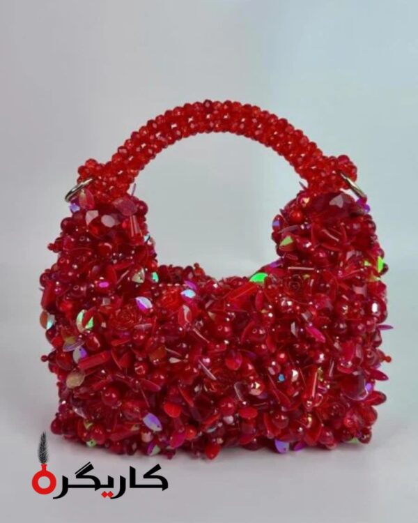 Handmade Beaded Handbags – Luxury Elegant Floral Bead Designs in Black & White Color Combinations