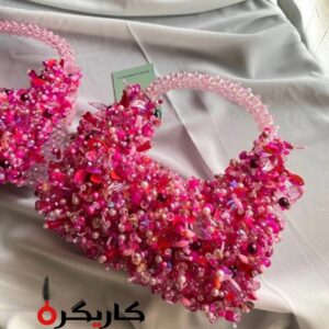Handmade Beaded Handbags – Luxury Elegant Floral Bead Designs in Black & White Color Combinations