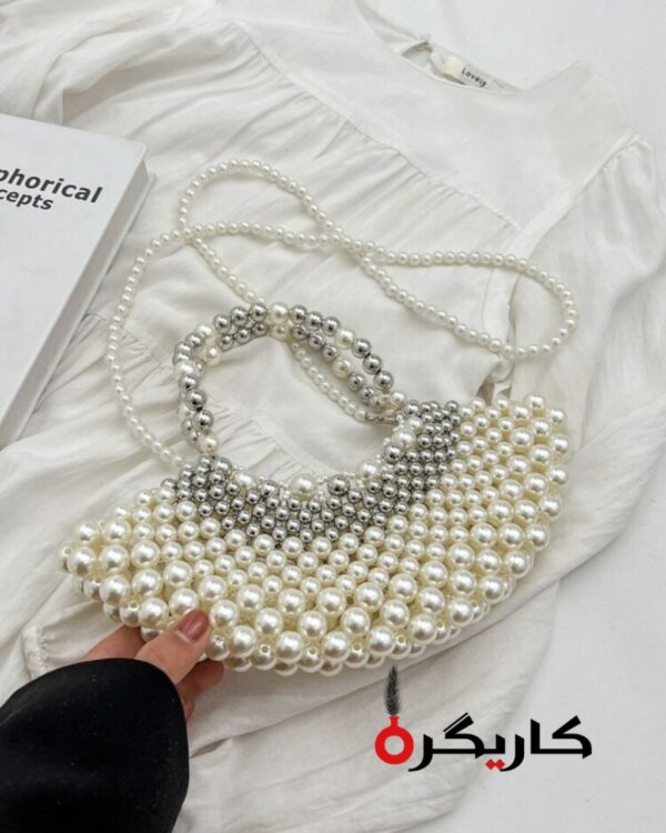 Elegant Pearl Handbag for Women – Stylish Beaded Clutch for Parties & Weddings | Karigra