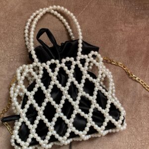 Elegant Black Pearl Potli Bag – Designer Wedding & Party Pouch | Karigra